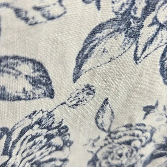 Terzo Millennio Cream Blue Made in Italy 100% Linen  Short Sleeved Top Large - Picture 8 of 14